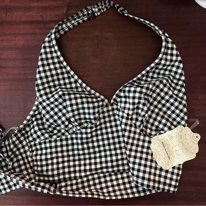 NWT Altered Altr’d State Checkered Crop Top Halter